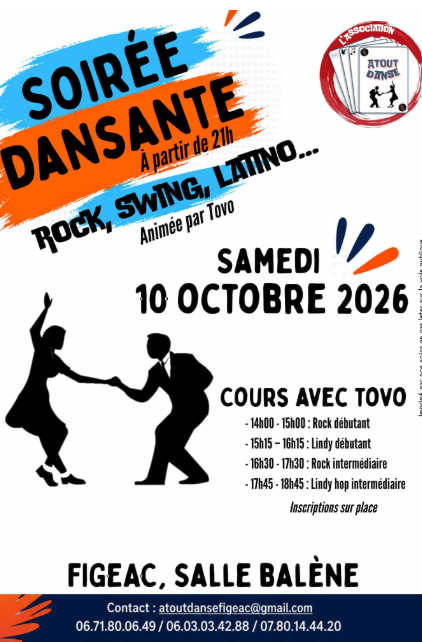 Soirée dansante Swing, latino et de rock à Figeac