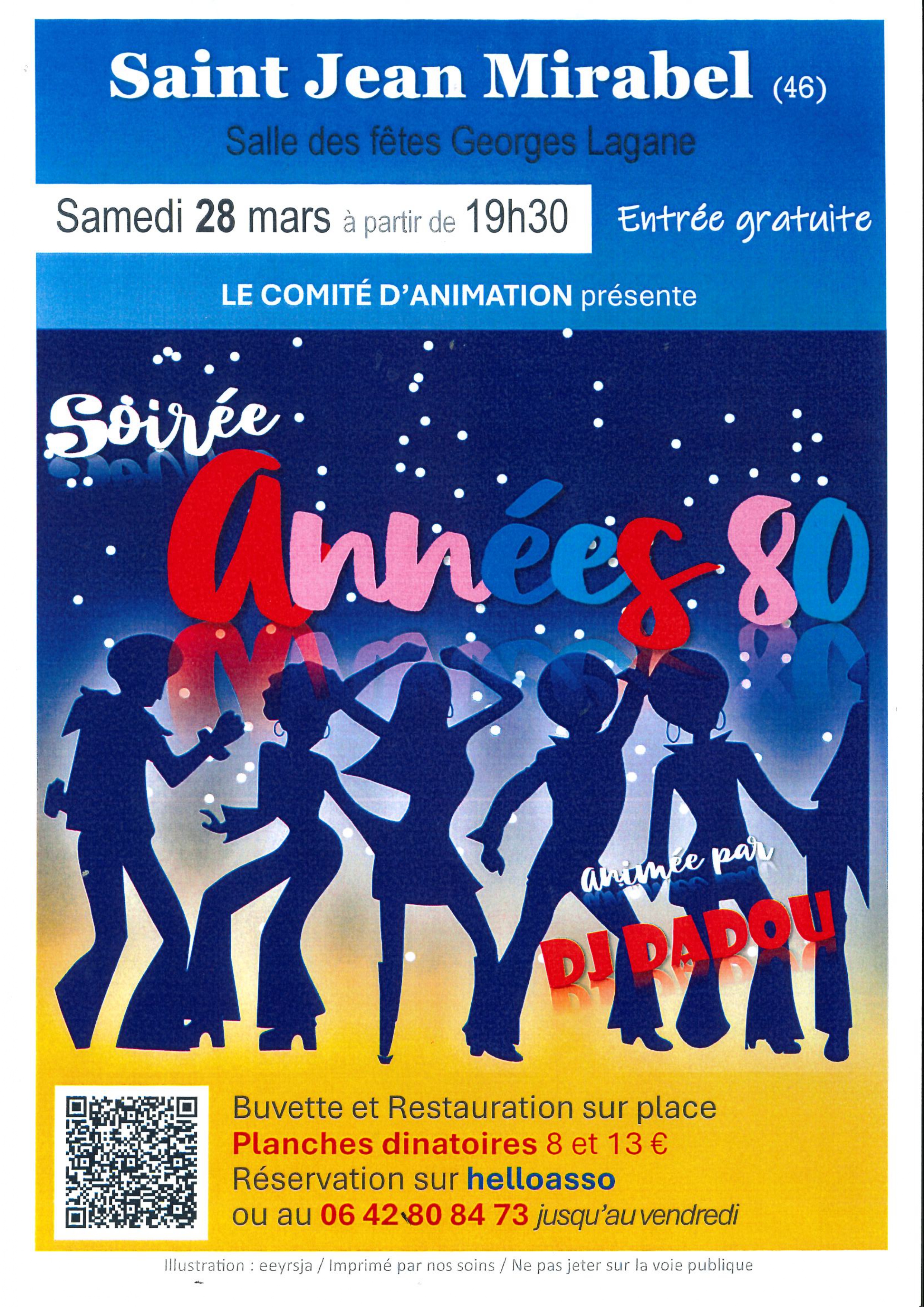 Soirée Années 80 à Saint Jean Mirabel