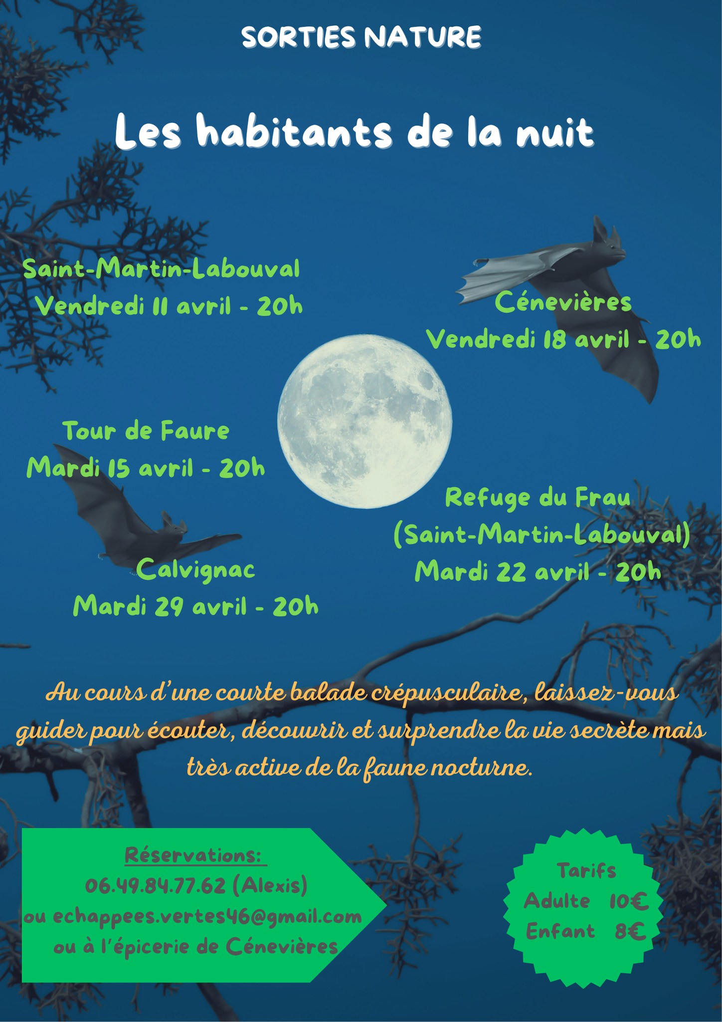 Sortie nature : Les habitants de la nuit, au Refuge du Frau