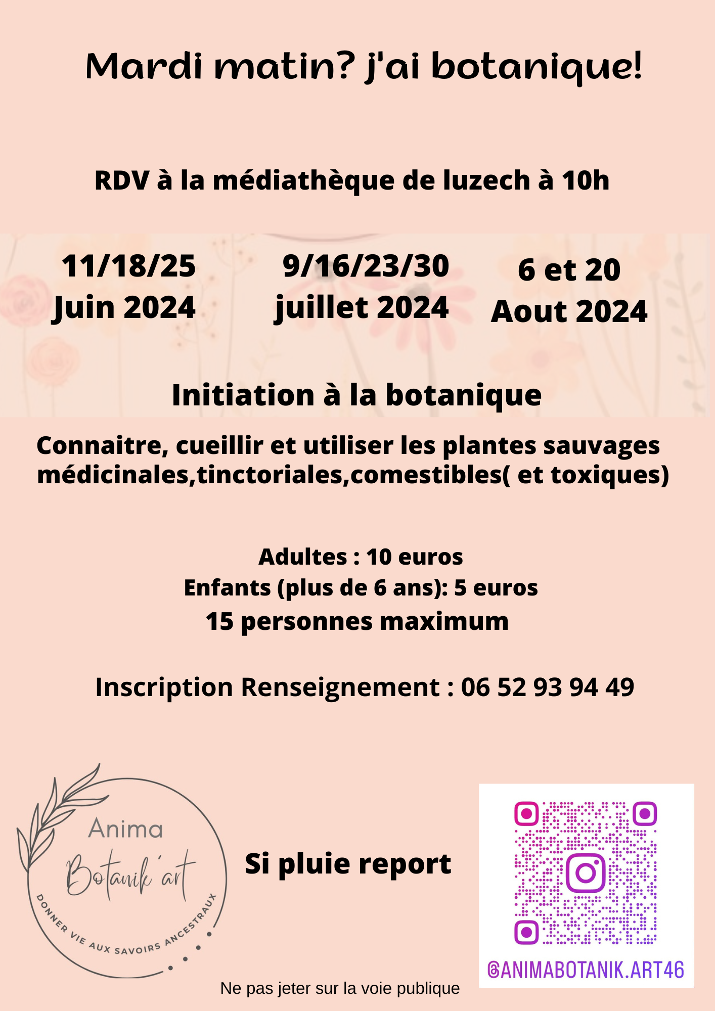 Initiation à la botanique à la médiathèque de Luzech