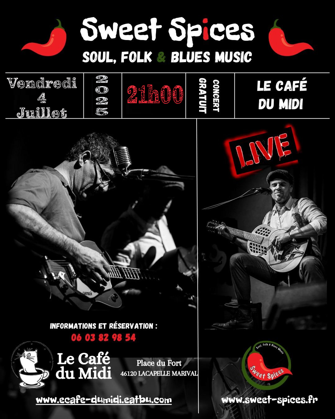 Concert " Sweet Spices " au Café du Midi
