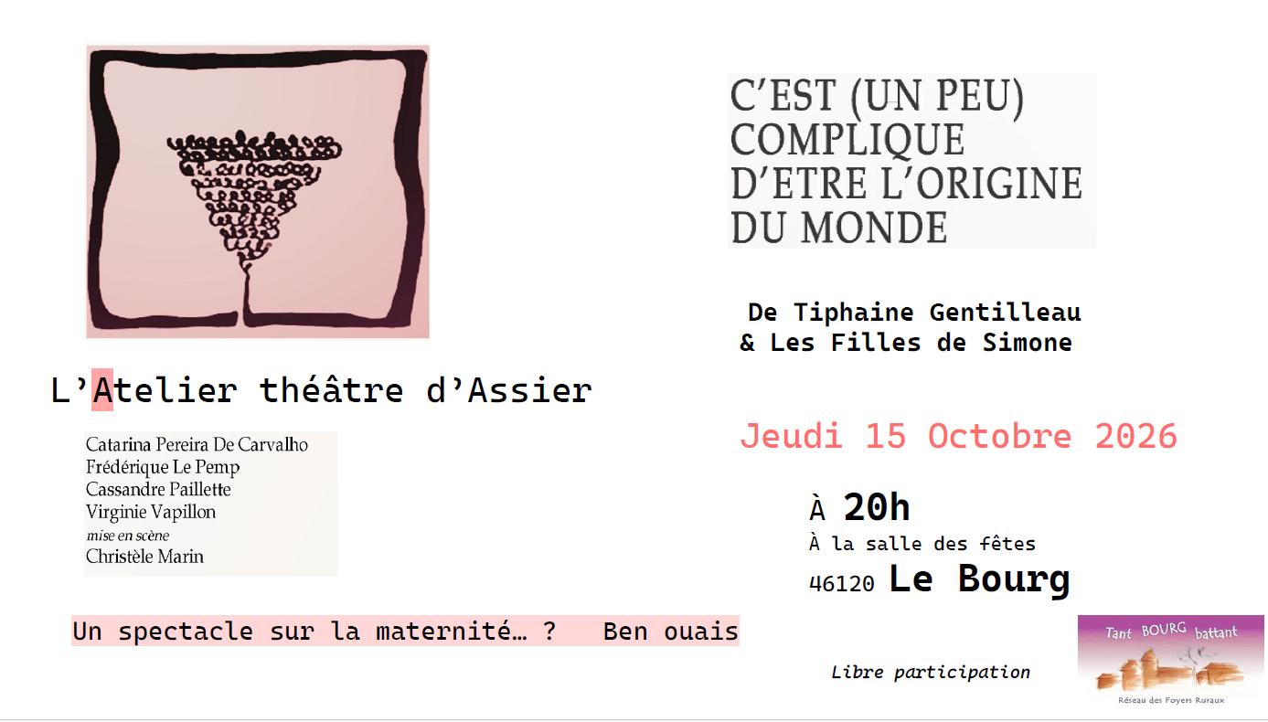 Théâtre à le Bourg : C'est (un peu) compliqué d'être l'origine du monde