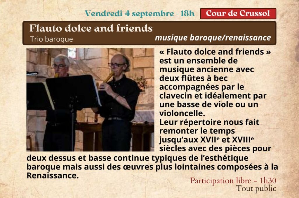 Festival Re-naissance à Figeac : concert "Flauto dolce and friends"