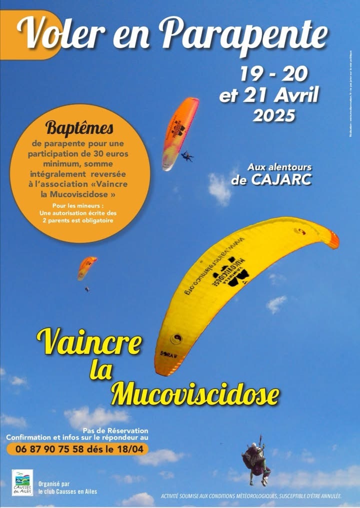 Voler en parapente aux alentours de Cajarc