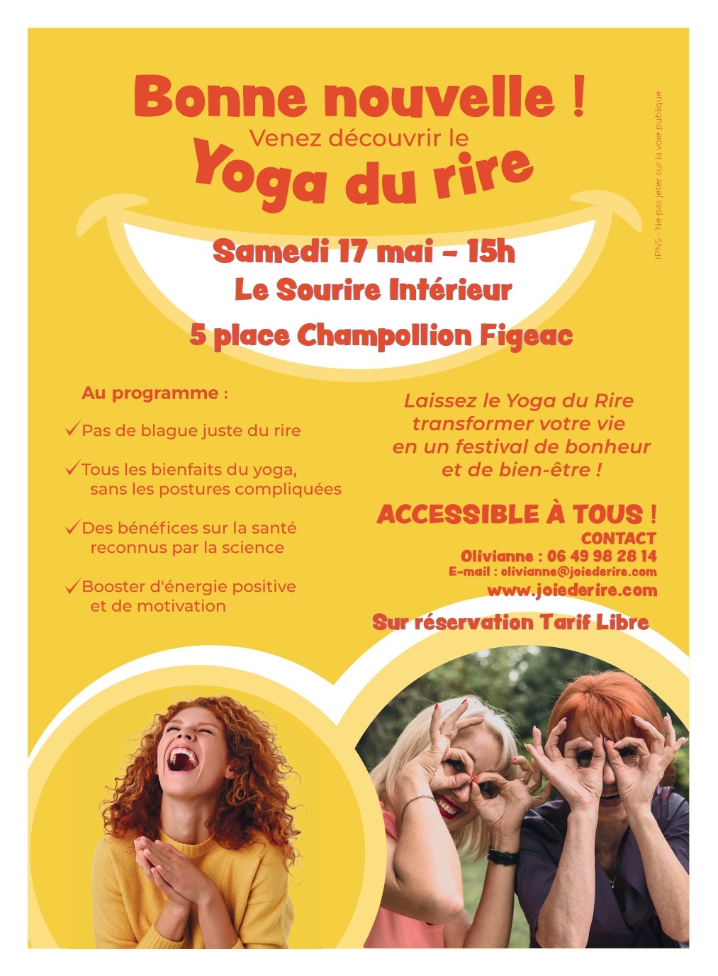 Atelier : "yoga du rire" au Sourire Intérieur à Figeac