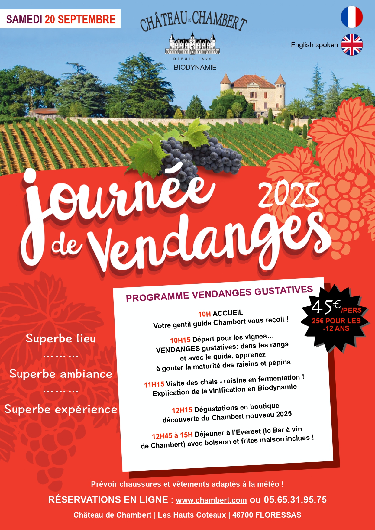 Journée des vendanges au Château de Chambert