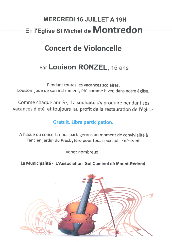 Concert de violoncelle à Montredon